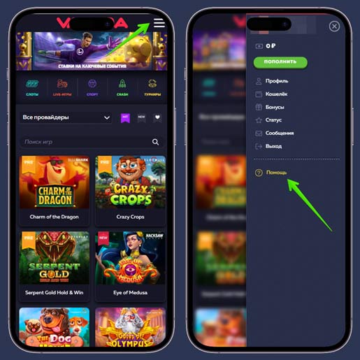 Ссылка на раздел техподдержки онлайн казино