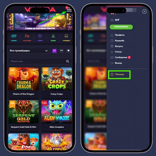 Раздел для связи с техподдержкой